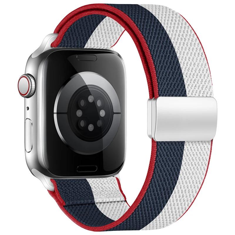 Magnetic Elastic Loop Band for Apple Watch Ultra 3 49mm Series 11 10 9 8 7 SE Stretch Woven Adjustable Strap