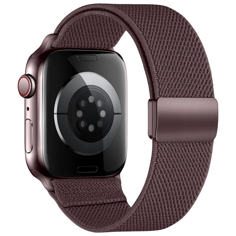 Magnetic Elastic Loop Band for Apple Watch Ultra 3 49mm Series 11 10 9 8 7 SE Stretch Woven Adjustable Strap