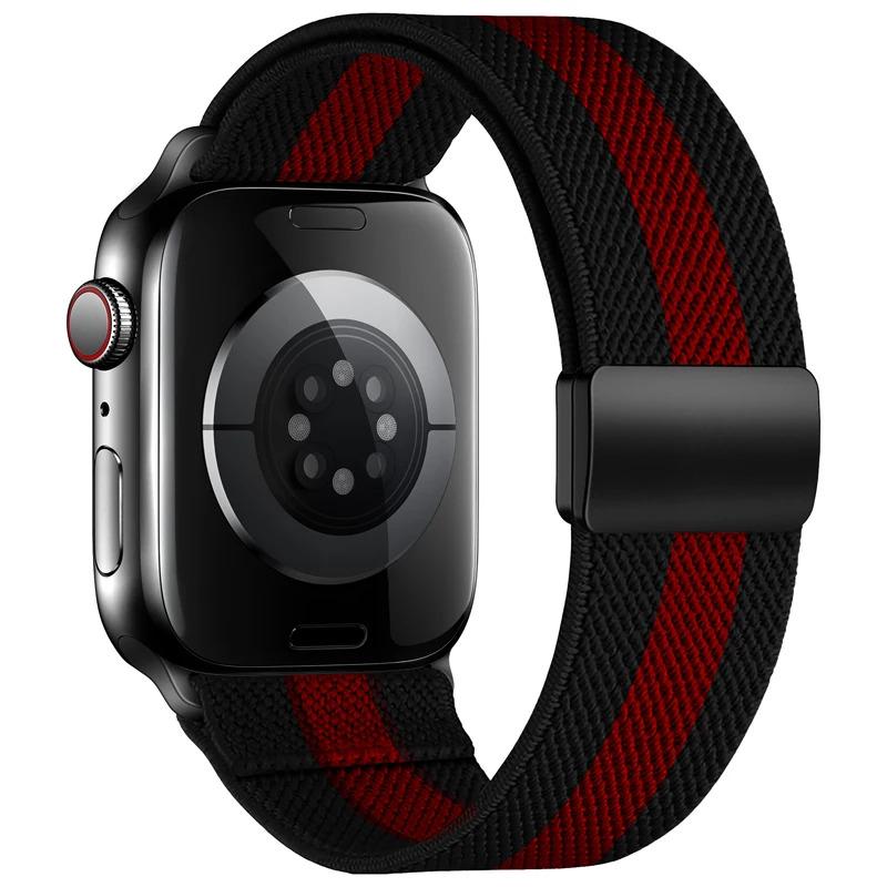 Magnetic Elastic Loop Band for Apple Watch Ultra 3 49mm Series 11 10 9 8 7 SE Stretch Woven Adjustable Strap