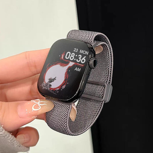 Magnetic Elastic Loop Band for Apple Watch Ultra 3 49mm Series 11 10 9 8 7 SE Stretch Woven Adjustable Strap