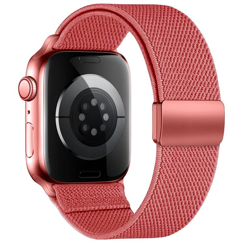 Magnetic Elastic Loop Band for Apple Watch Ultra 3 49mm Series 11 10 9 8 7 SE Stretch Woven Adjustable Strap