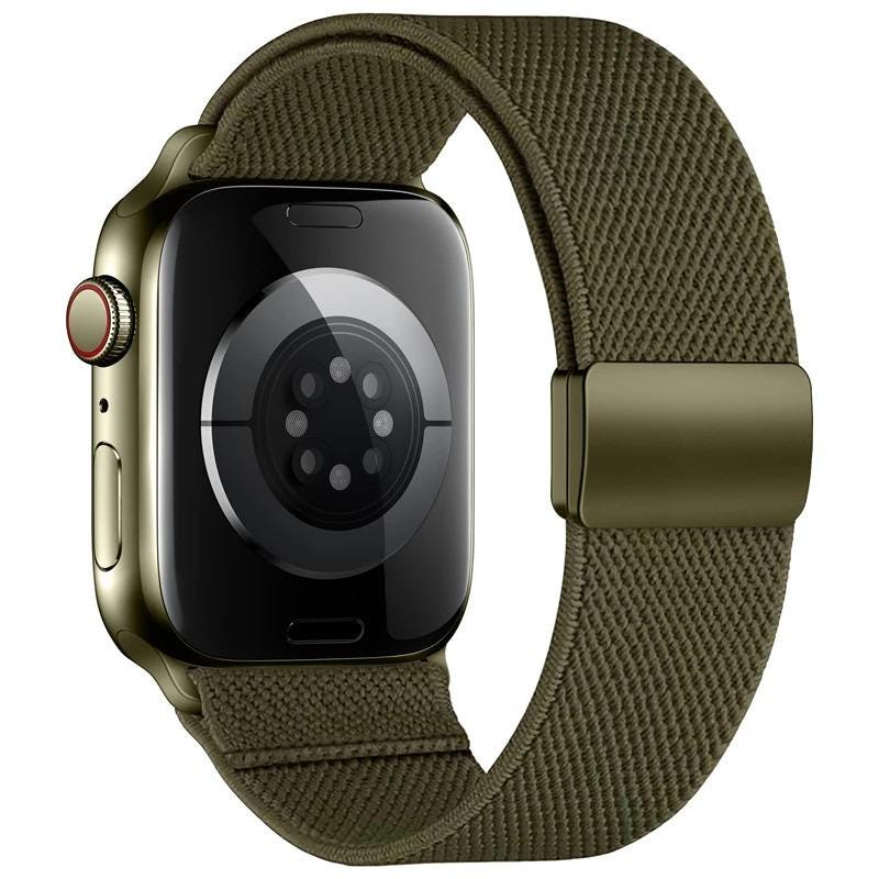 Magnetic Elastic Loop Band for Apple Watch Ultra 3 49mm Series 11 10 9 8 7 SE Stretch Woven Adjustable Strap
