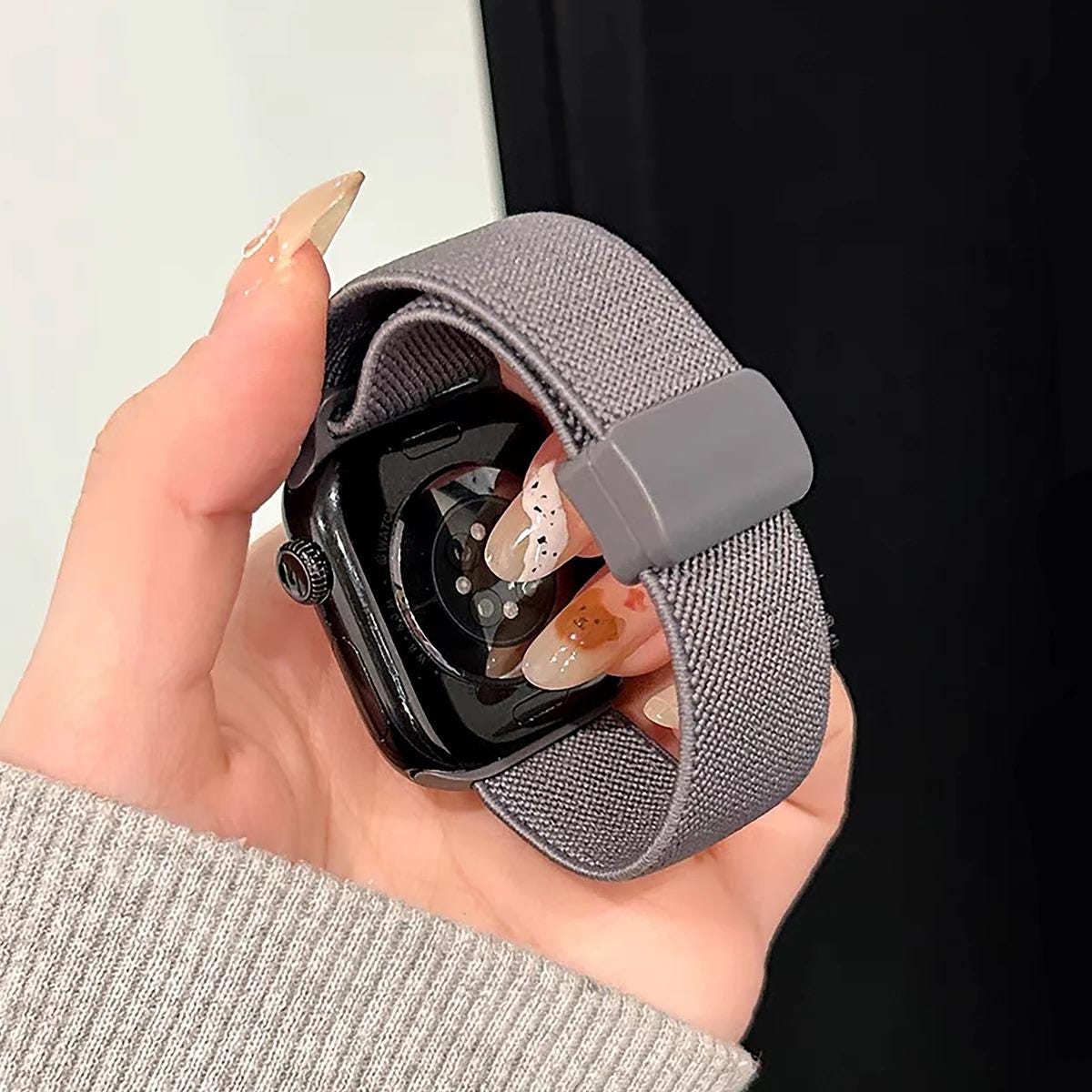 Magnetic Elastic Loop Band for Apple Watch Ultra 3 49mm Series 11 10 9 8 7 SE Stretch Woven Adjustable Strap