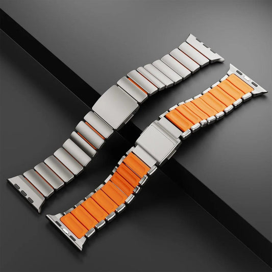 Stainless Steel & Silicone Magnetic Apple Watch Band - Detail 2