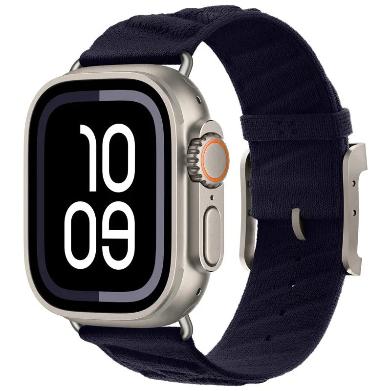 Woven Nylon Loop Band for Apple Watch – Adjustable Strap with Metal Buckle