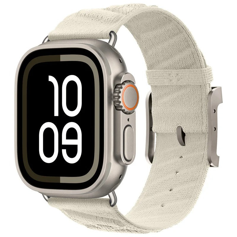 Woven Nylon Loop Band for Apple Watch – Adjustable Strap with Metal Buckle