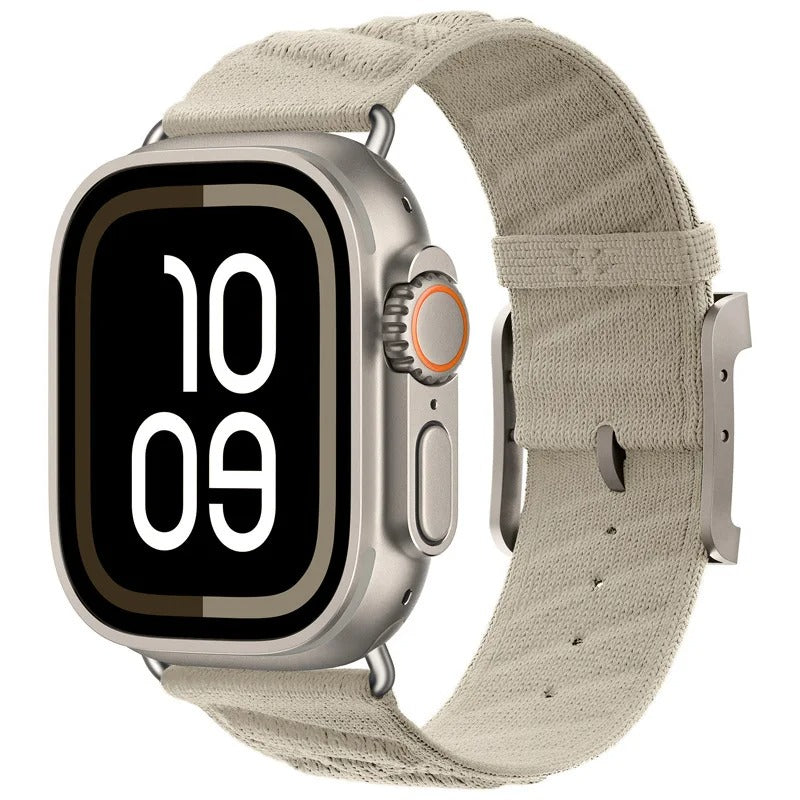 Woven Nylon Loop Band for Apple Watch – Adjustable Strap with Metal Buckle