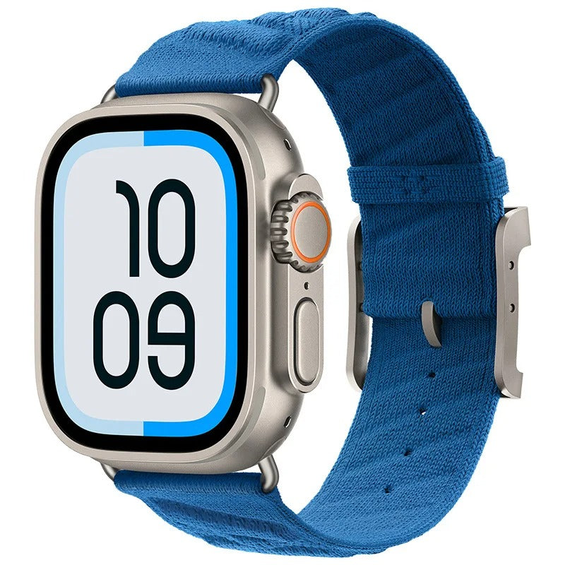 Woven Nylon Loop Band for Apple Watch – Adjustable Strap with Metal Buckle