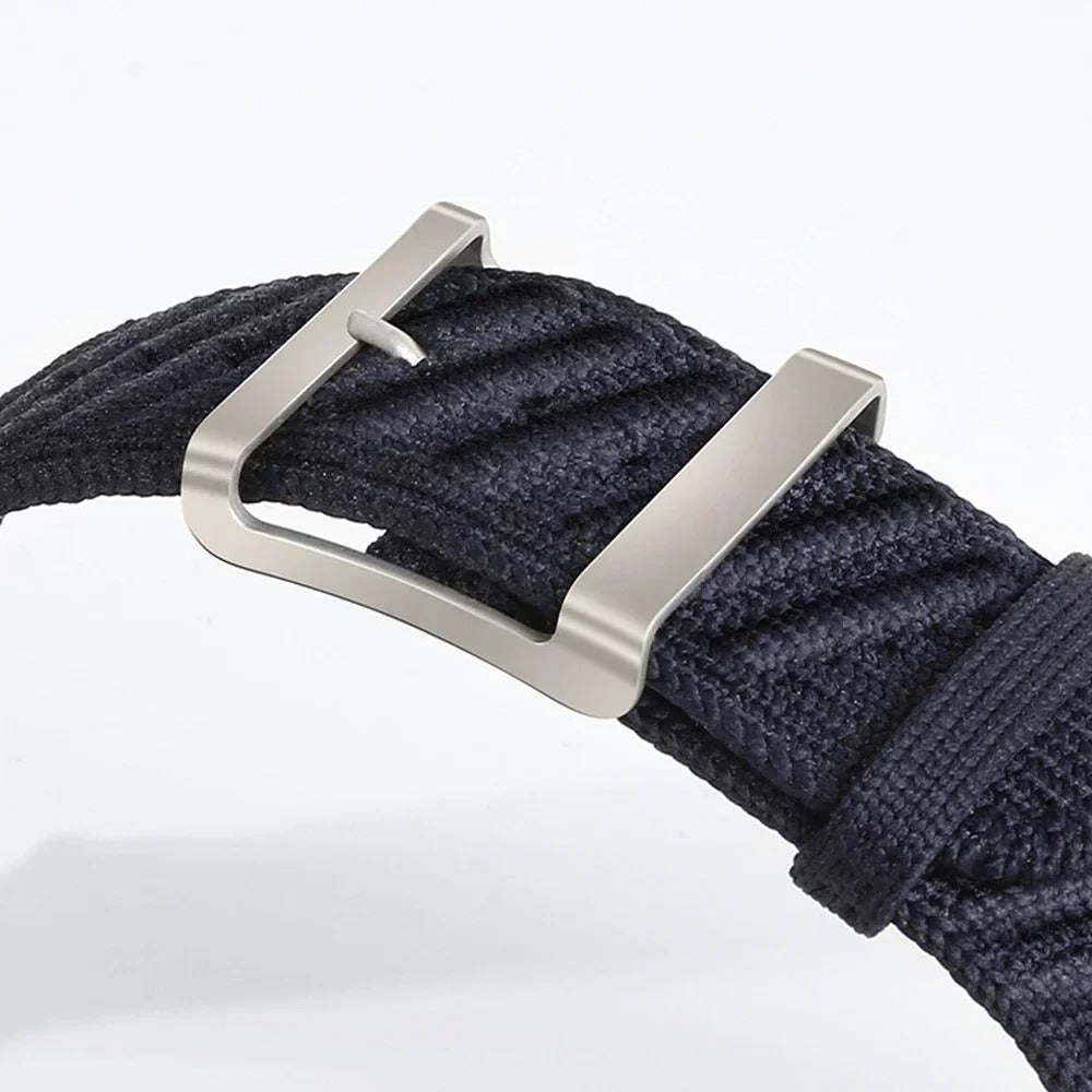 Woven Nylon Loop Band for Apple Watch – Adjustable Strap with Metal Buckle