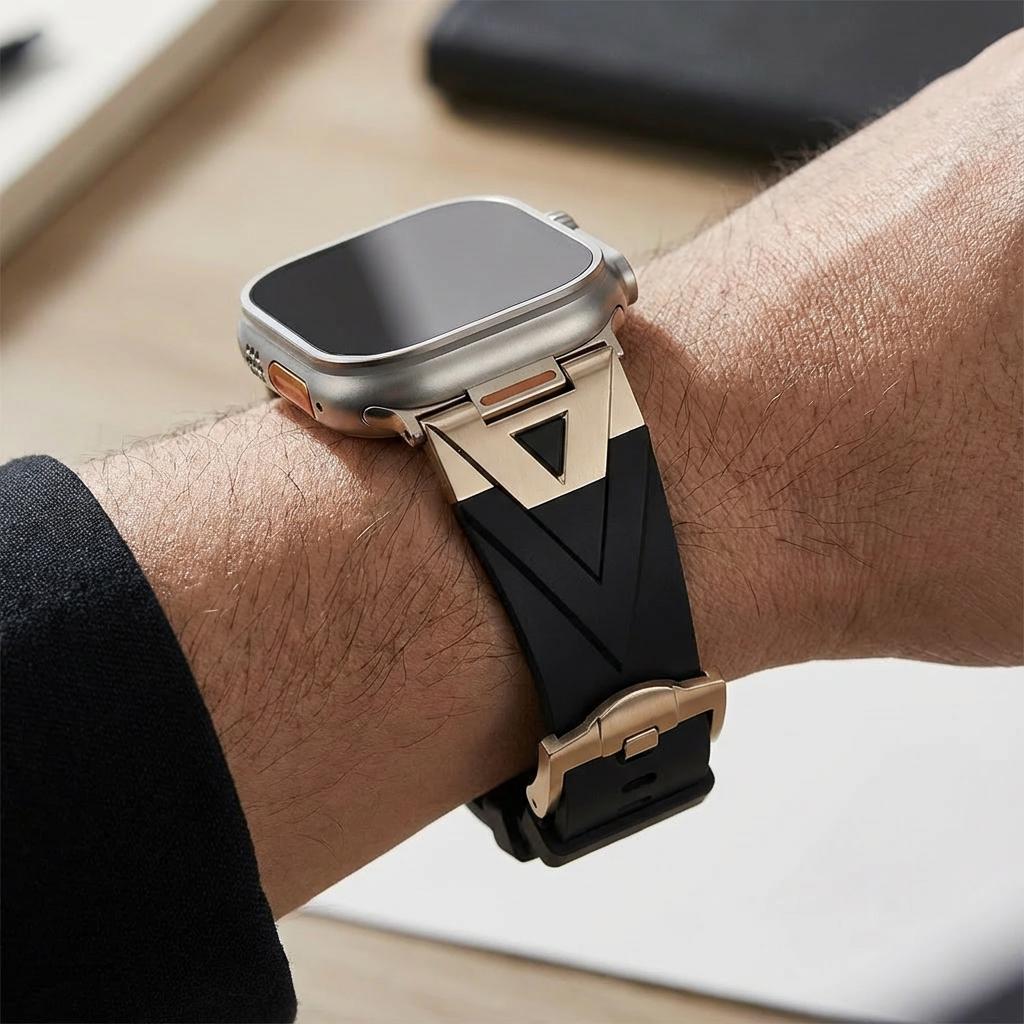 Men's Apple Watch Band With Rugged Metal-Accent - Adventure Edition