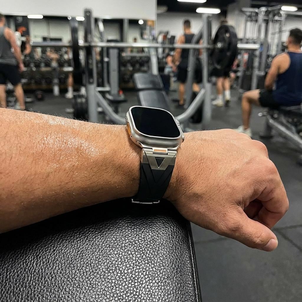 Men's Apple Watch Band With Rugged Metal-Accent - Adventure Edition