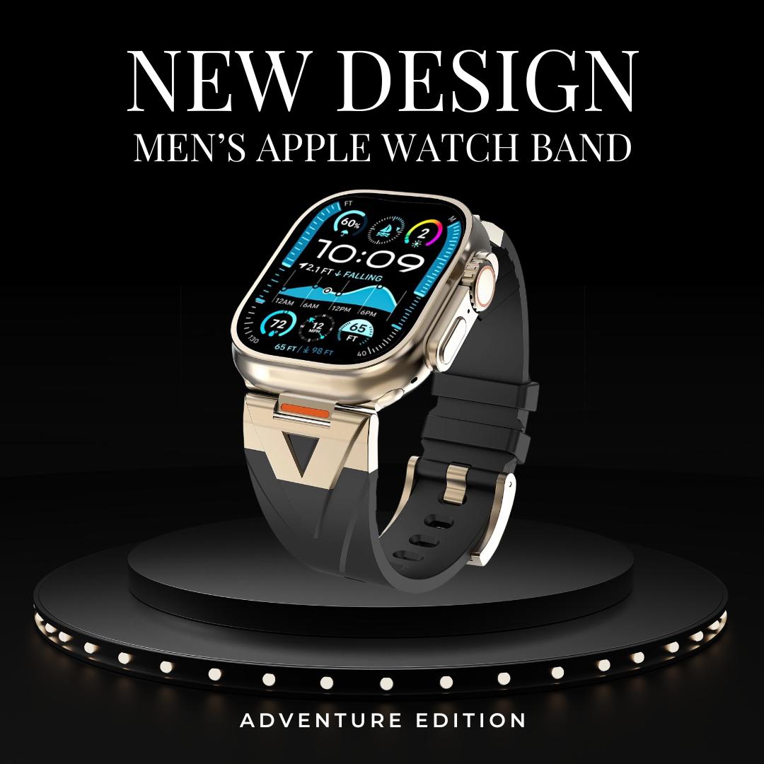 Men's Apple Watch Band With Rugged Metal-Accent - Adventure Edition