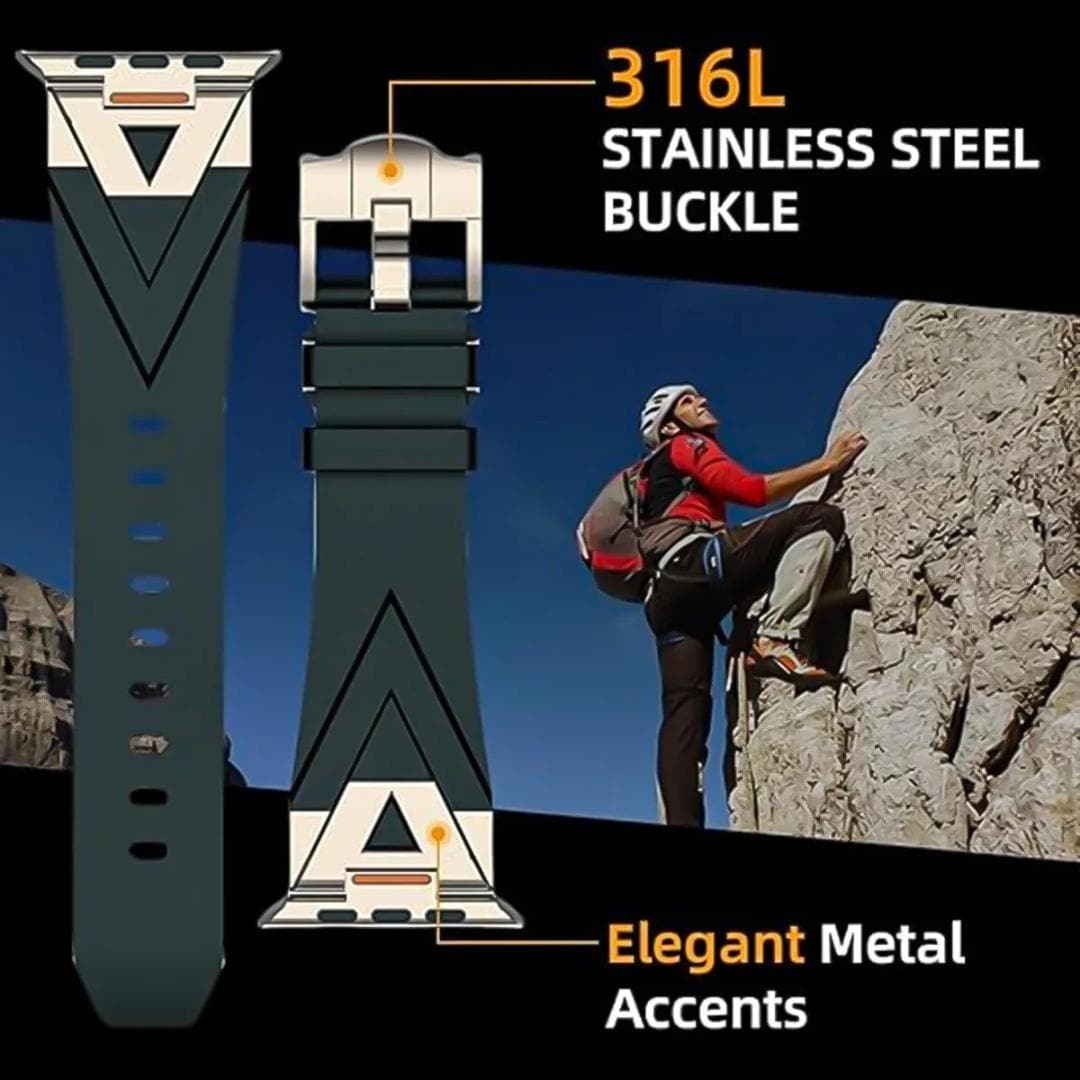 Men's Apple Watch Band With Rugged Metal-Accent - Adventure Edition