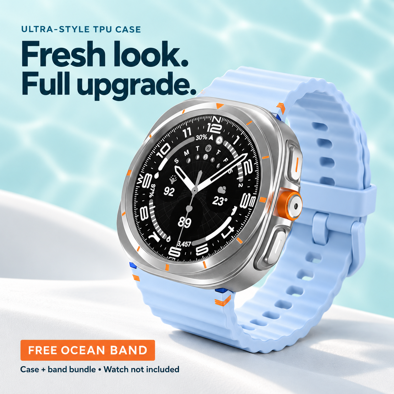 Change to Ultra TPU Case for Galaxy Watch 7 &amp; 6 + Free Ocean Band