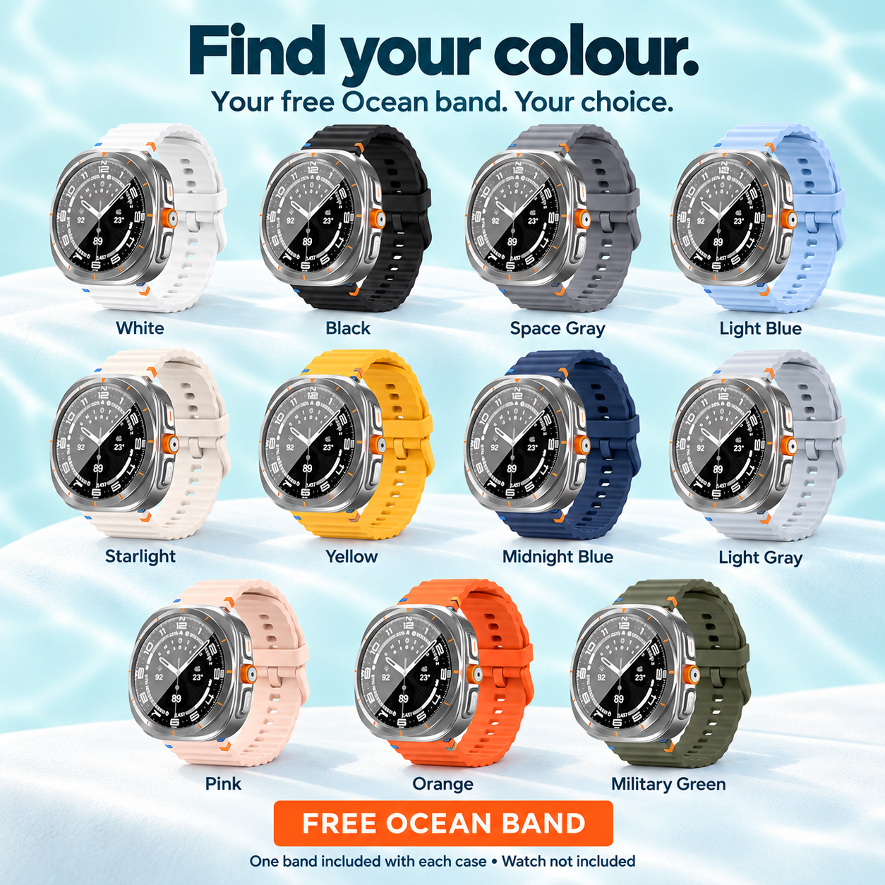 Change to Ultra TPU Case for Galaxy Watch 7 &amp; 6 + Free Ocean Band