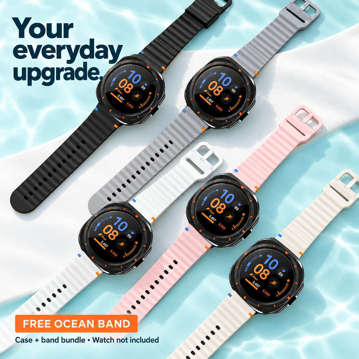 Change to Ultra TPU Case for Galaxy Watch 7 &amp; 6 + Free Ocean Band