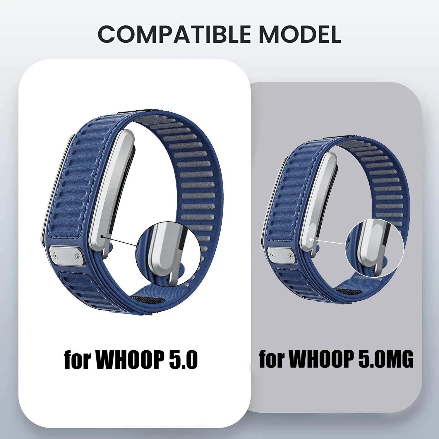 Rugged Two-Tone Nylon Sport Band for WHOOP 5.0 & MG, Heavy Duty Adjustable Replacement Strap