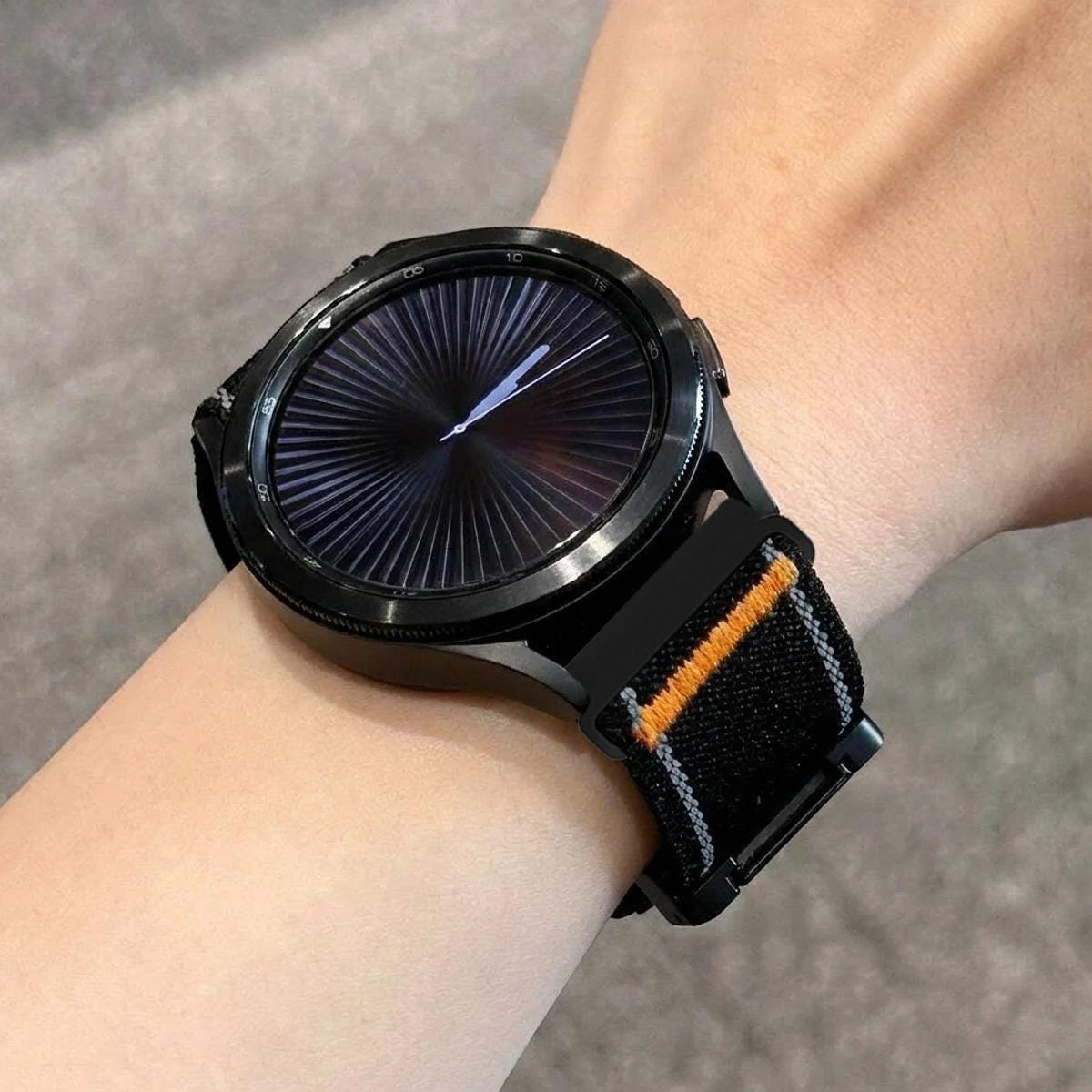 Samsung Galaxy Watch 20mm 22mm Nylon Loop Band, Adjustable Woven Sport Strap with Metal Buckle