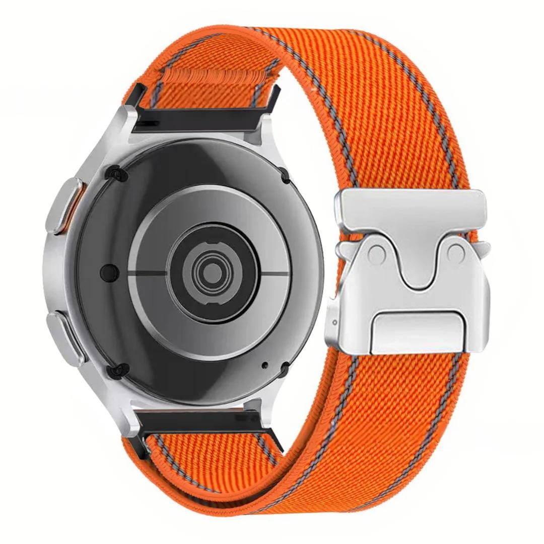 Samsung Galaxy Watch 20mm 22mm Nylon Loop Band, Adjustable Woven Sport Strap with Metal Buckle
