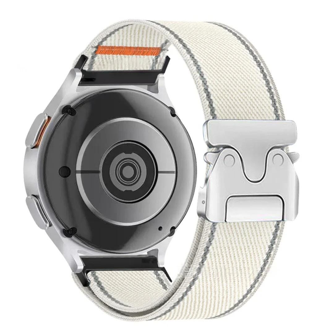Samsung Galaxy Watch 20mm 22mm Nylon Loop Band, Adjustable Woven Sport Strap with Metal Buckle