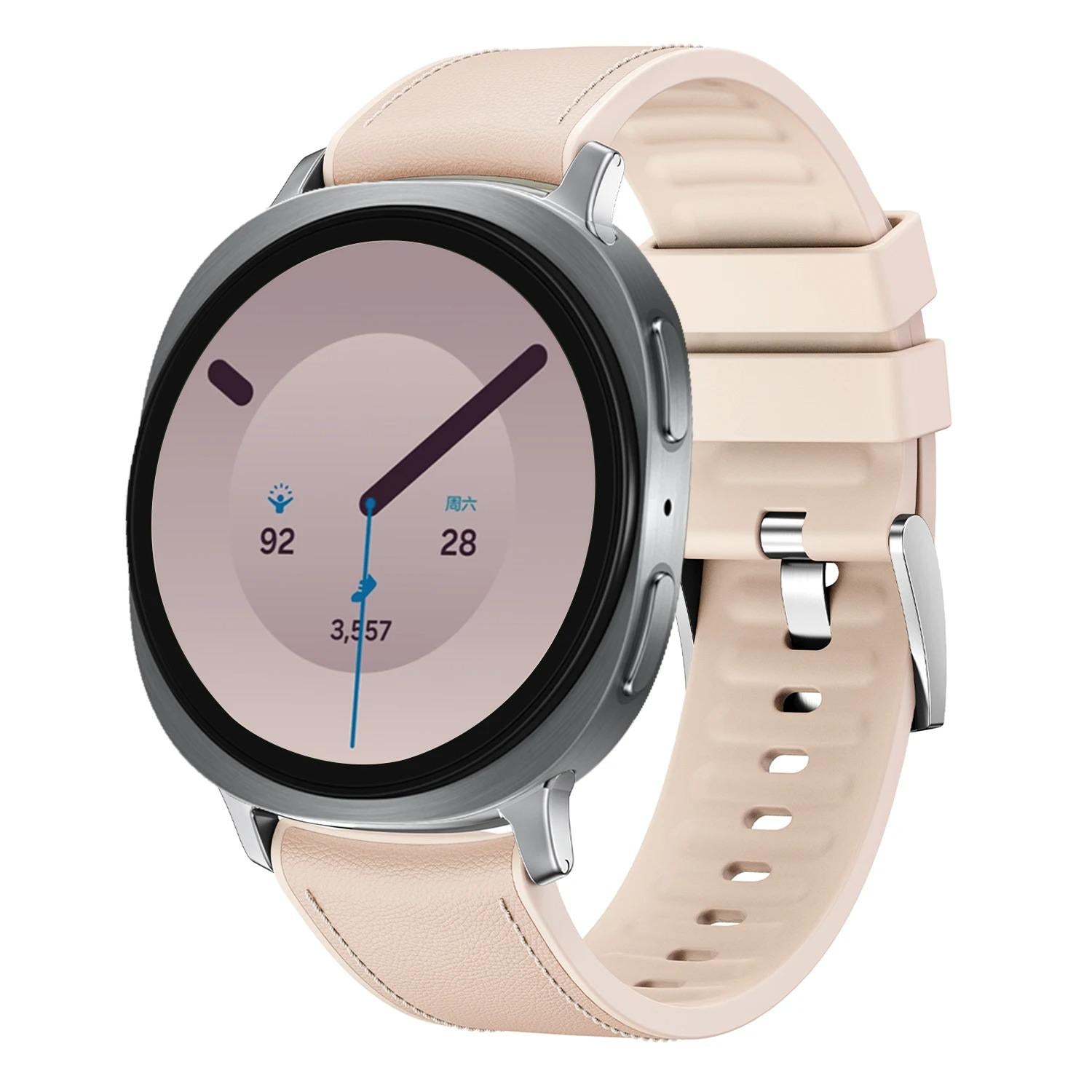 Samsung Galaxy Watch Leather Silicone Band, Watch 8 Classic 46mm Business Strap
