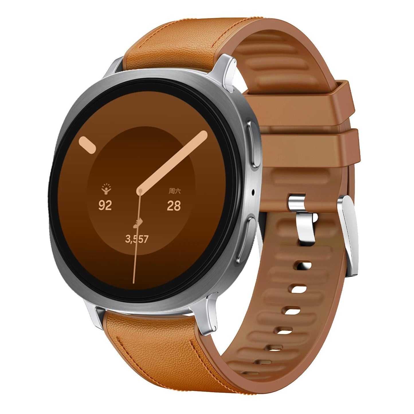 Samsung Galaxy Watch Leather Silicone Band, Watch 8 Classic 46mm Business Strap