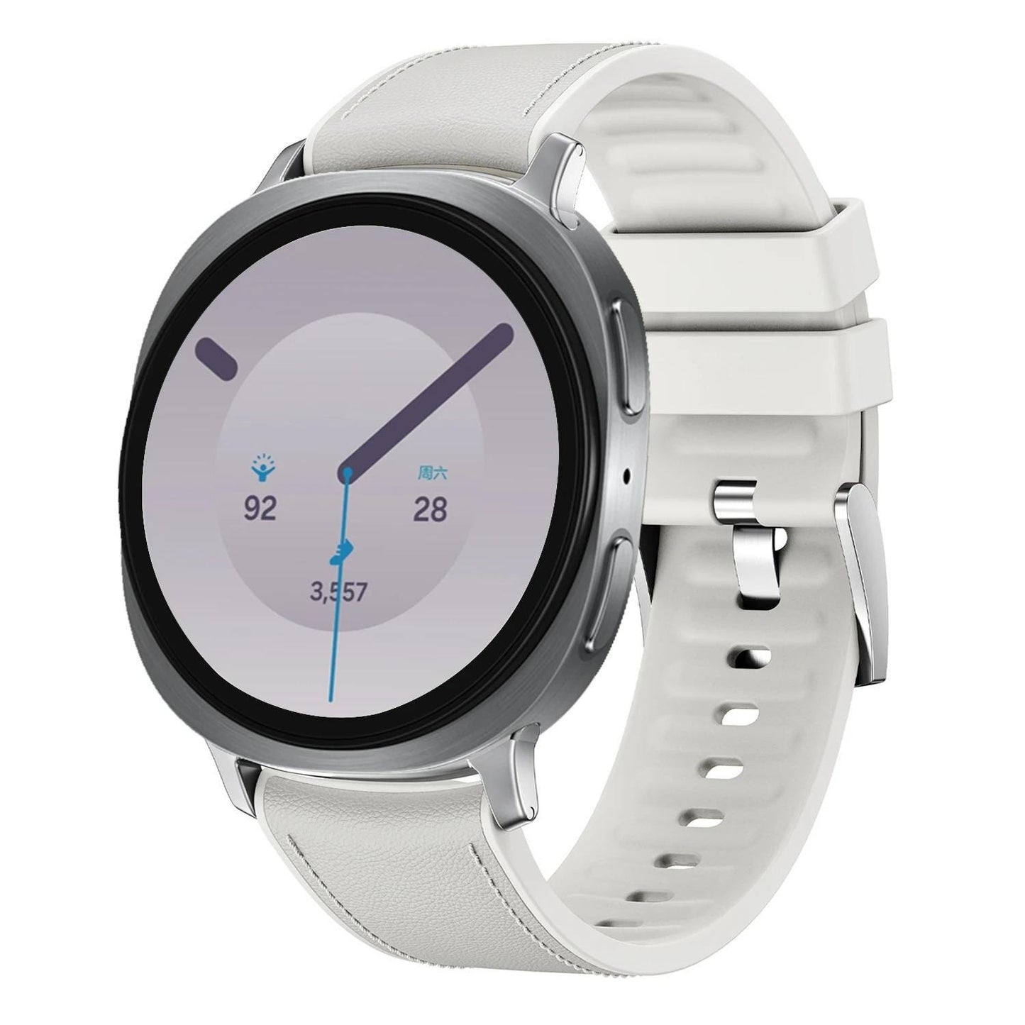 Samsung Galaxy Watch Leather Silicone Band, Watch 8 Classic 46mm Business Strap