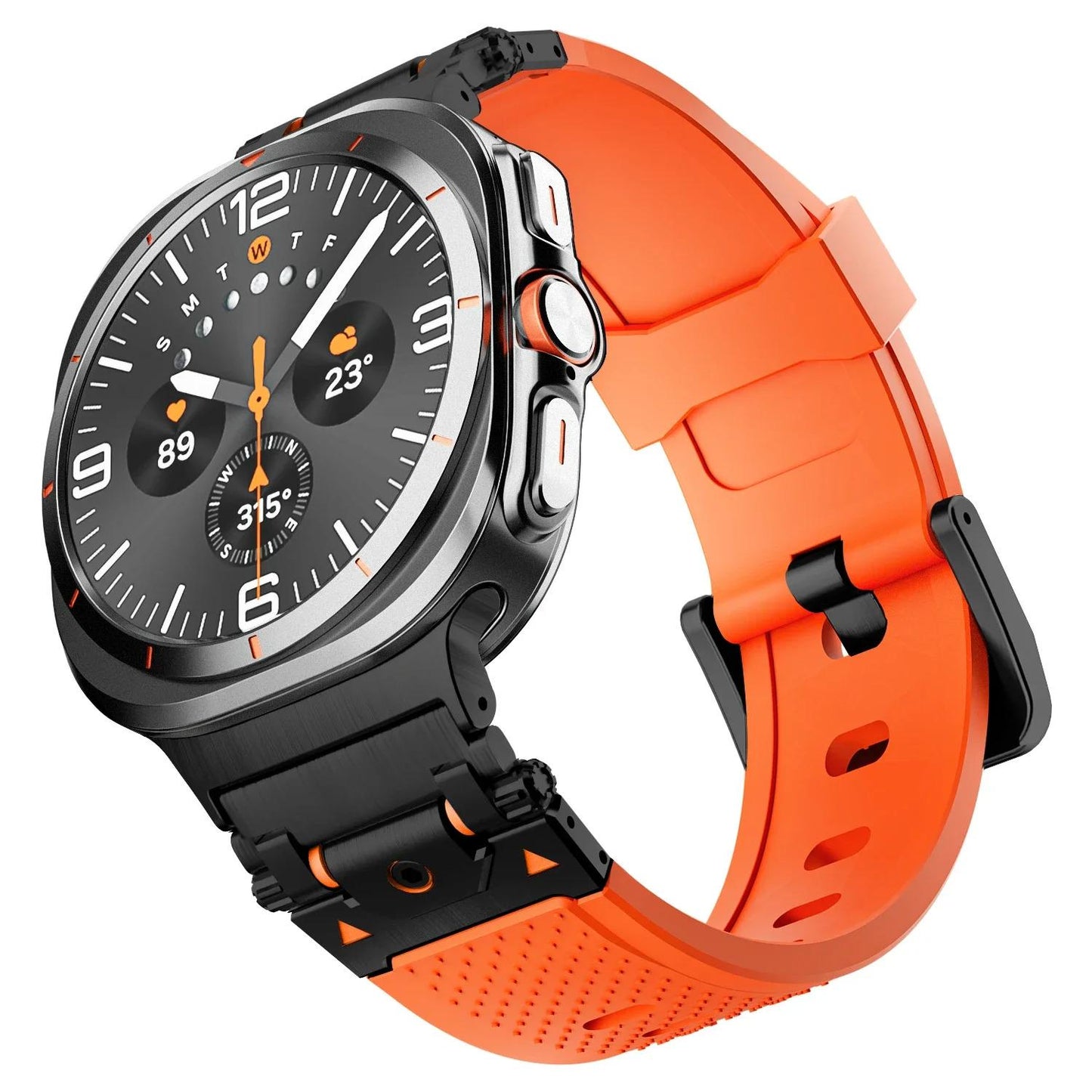 Samsung Galaxy Watch Rugged Silicone Sport Band, No Gap Replacement Strap for Galaxy Watch 7 Ultra 47mm