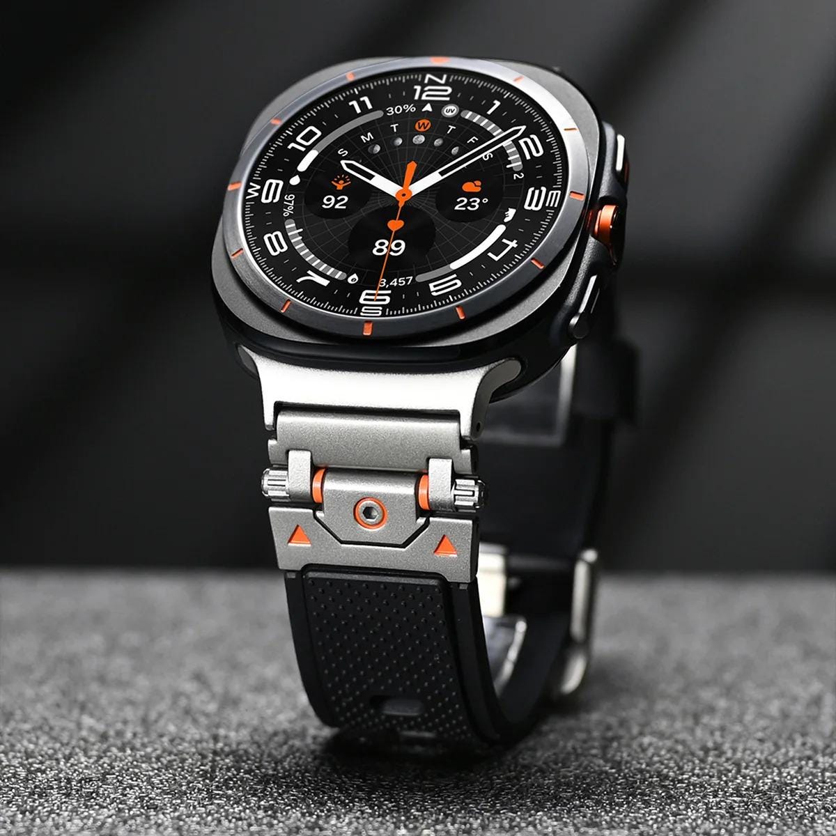 Samsung Galaxy Watch Rugged Silicone Sport Band, No Gap Replacement Strap for Galaxy Watch 7 Ultra 47mm