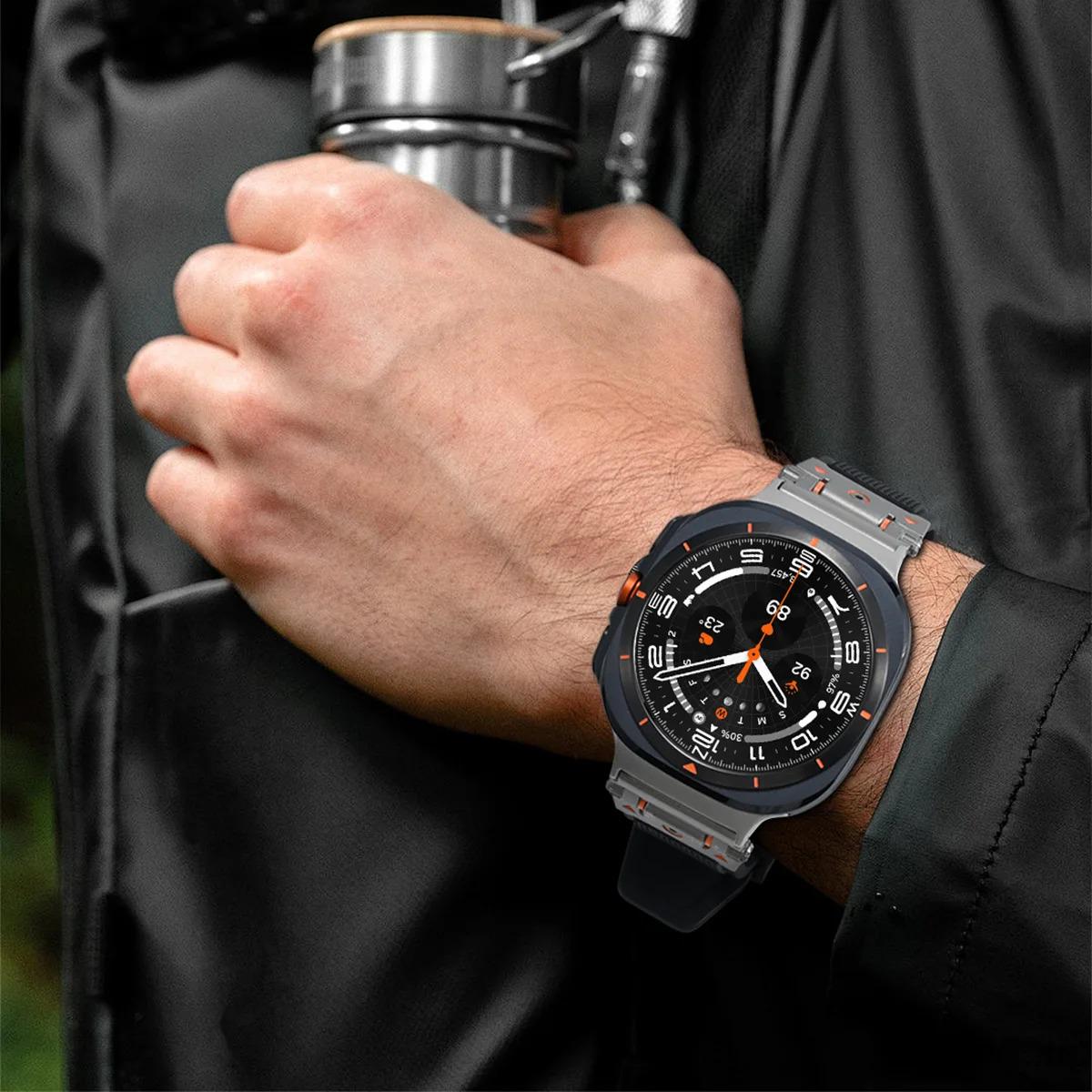 Samsung Galaxy Watch Rugged Silicone Sport Band, No Gap Replacement Strap for Galaxy Watch 7 Ultra 47mm