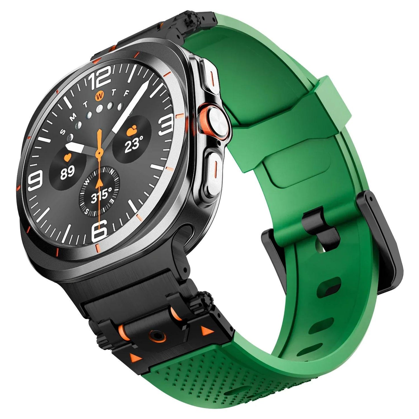 Samsung Galaxy Watch Rugged Silicone Sport Band, No Gap Replacement Strap for Galaxy Watch 7 Ultra 47mm