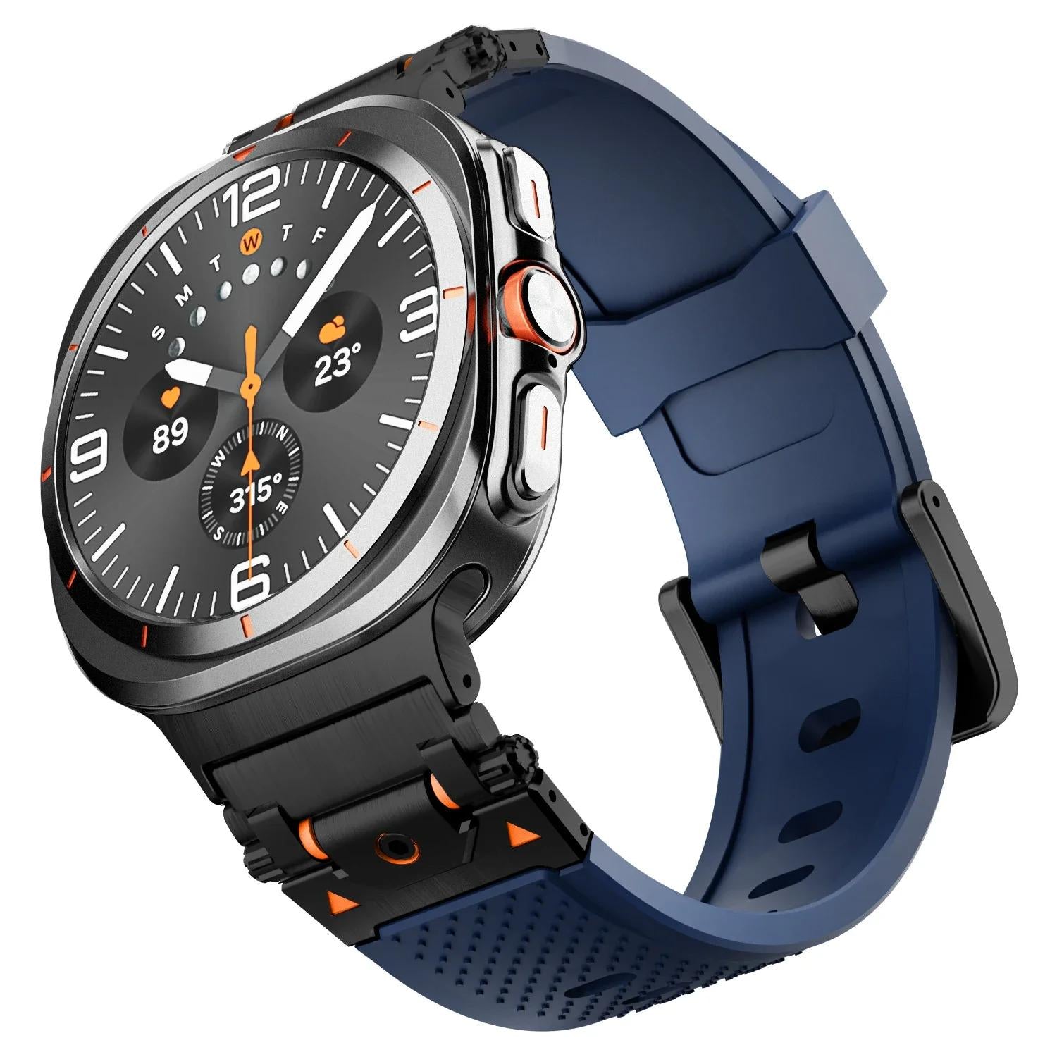Samsung Galaxy Watch Rugged Silicone Sport Band, No Gap Replacement Strap for Galaxy Watch 7 Ultra 47mm