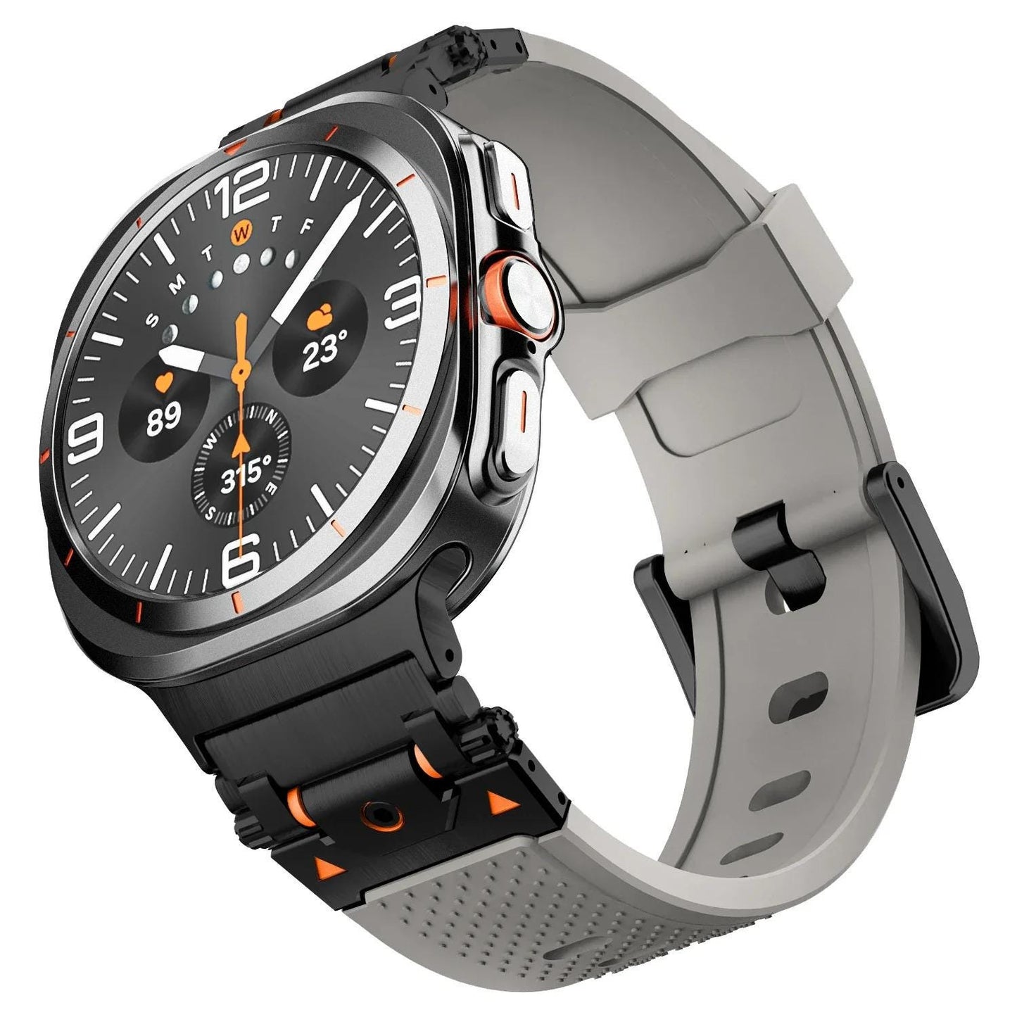 Samsung Galaxy Watch Rugged Silicone Sport Band, No Gap Replacement Strap for Galaxy Watch 7 Ultra 47mm