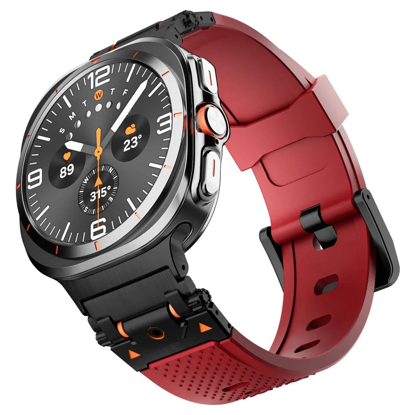 Samsung Galaxy Watch Rugged Silicone Sport Band, No Gap Replacement Strap for Galaxy Watch 7 Ultra 47mm