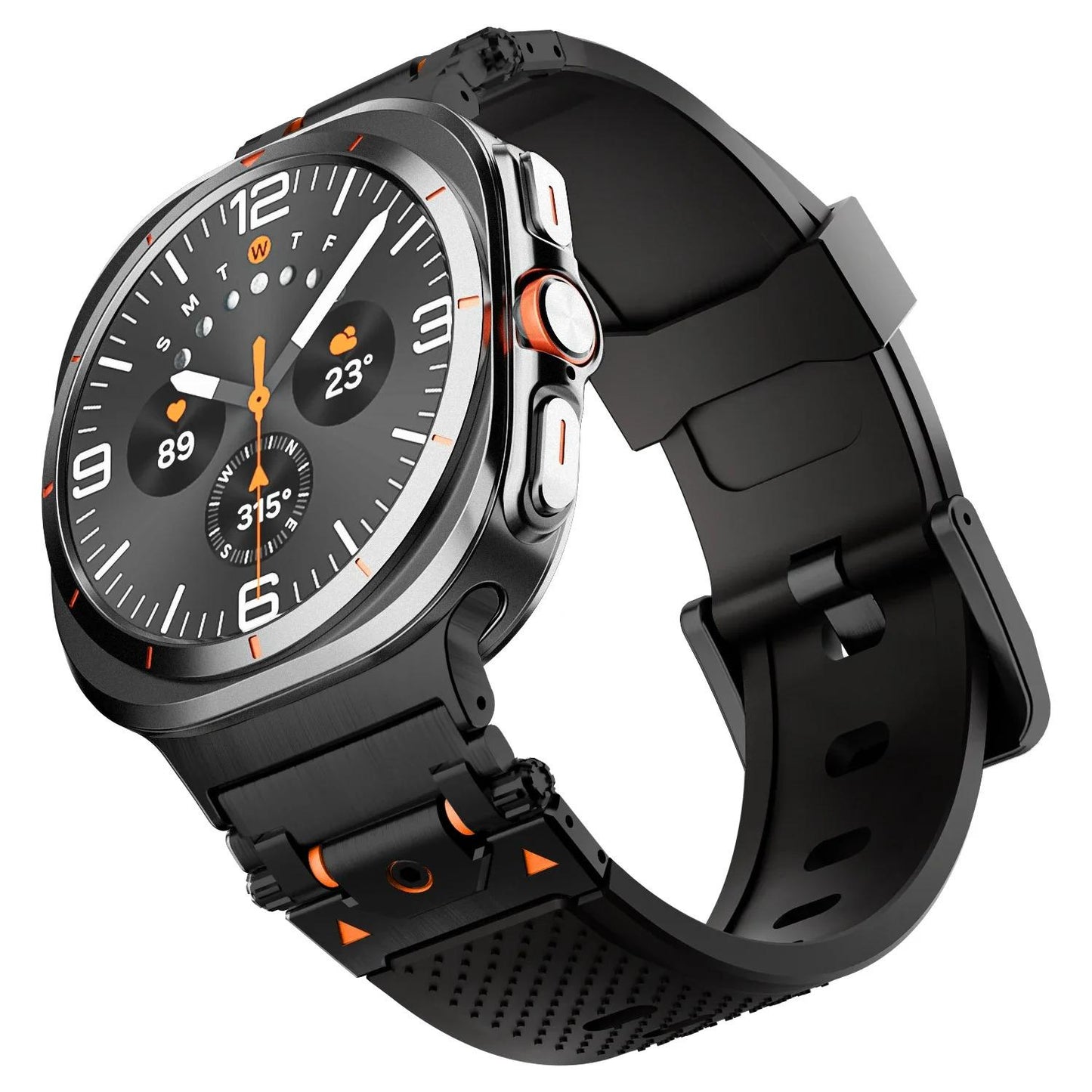 Samsung Galaxy Watch Rugged Silicone Sport Band, No Gap Replacement Strap for Galaxy Watch 7 Ultra 47mm