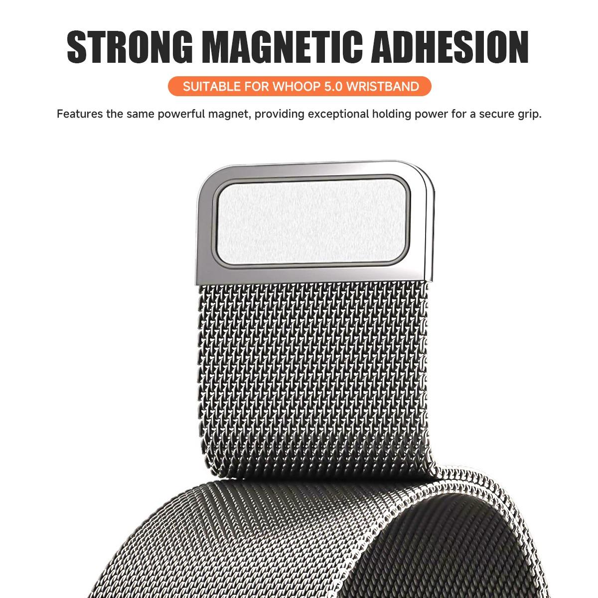 WHOOP Magnetic Metal Watch Strap, MG and Life, Adjustable Stainless Steel Mesh Fitness Tracker Band