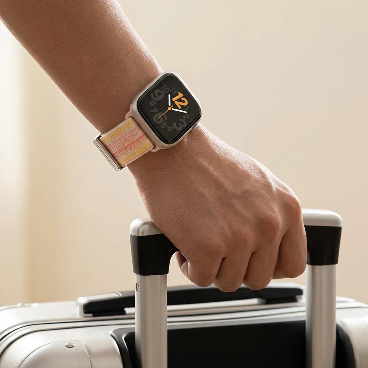 Woven Nylon Apple Watch Band, Magnetic Loop Strap, Breathable Replacement Wristband