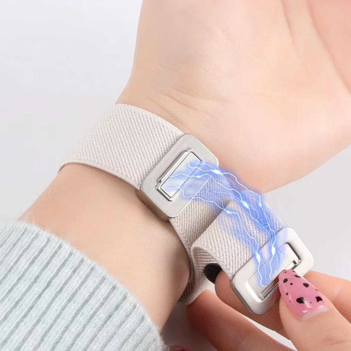 Woven Nylon Apple Watch Band, Magnetic Loop Strap, Breathable Replacement Wristband
