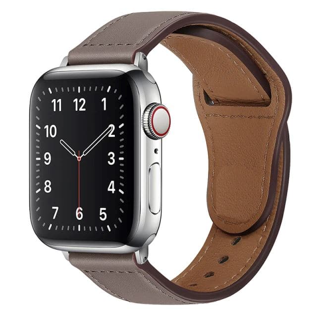 Best Value Leather Strap Scrunchapples 38/40mm Sliver Connectors Choclate Brown