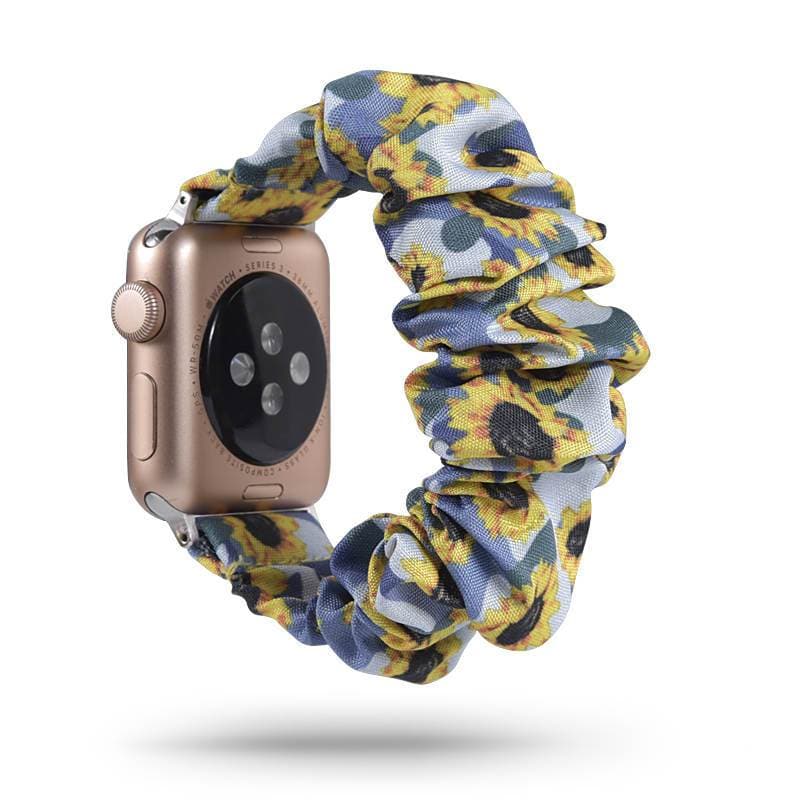 Blue Mist Sunflower scunchie apple watch bands 38mm or 40mm 