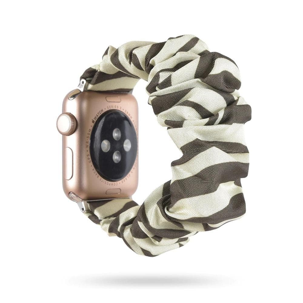 Bold Stripe Cream scunchie apple watch bands 38mm or 40mm 