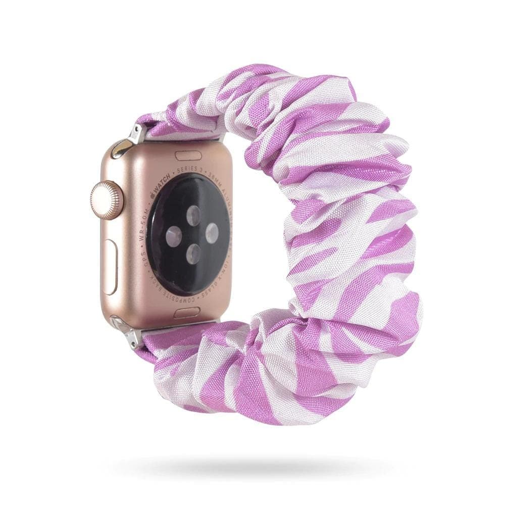 Bold Stripe Pink scunchie apple watch bands 38mm or 40mm 
