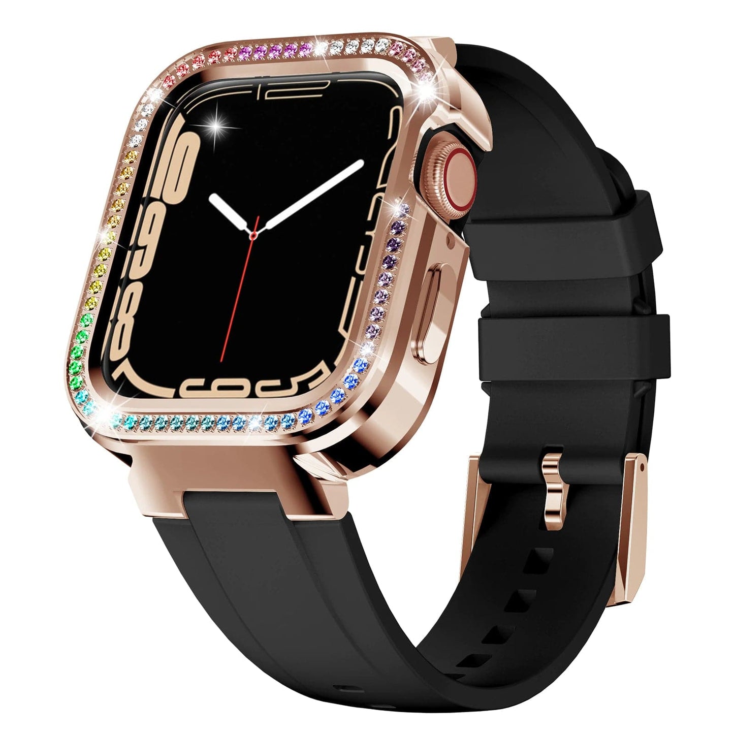 Casey Apple Watch Modification Kit For Women Scrunchapples 40mm Black With Color Diamonds 