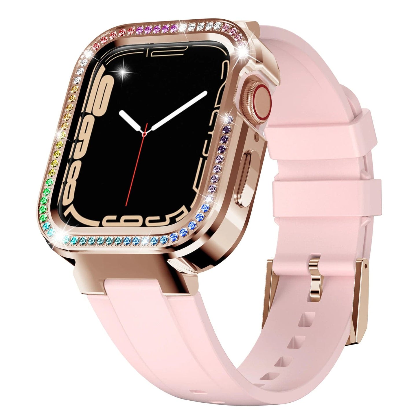 Casey Apple Watch Modification Kit For Women Scrunchapples 40mm Pink With Color Diamonds 