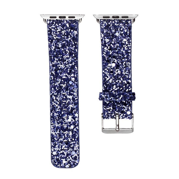 Christmas Glitter Apple Watch Band Scrunchapples 42/44/45mm Deep Blue 