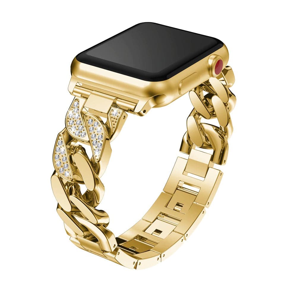 Chunky Chain Diamante Apple Watch Band Scrunchapples 38/40mm Gold 