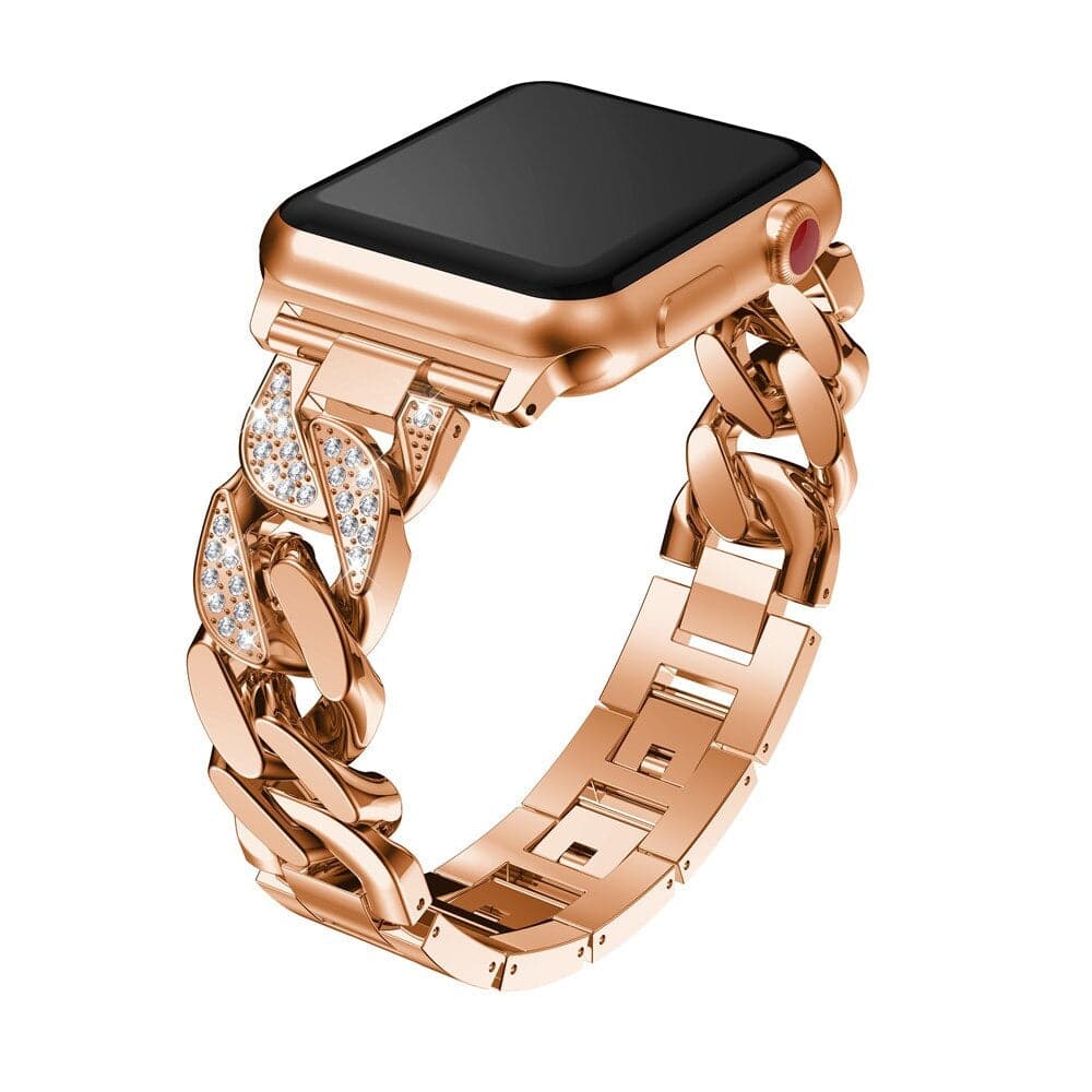 Chunky Chain Diamante Apple Watch Band Scrunchapples 38/40mm Rose Gold 