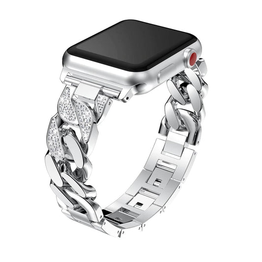 Chunky Chain Diamante Apple Watch Band Scrunchapples 38/40mm Silver