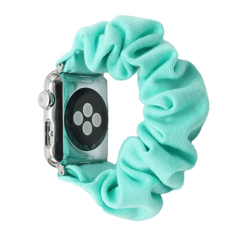 Color Cotton Mint scunchie apple watch bands 38mm or 40mm 
