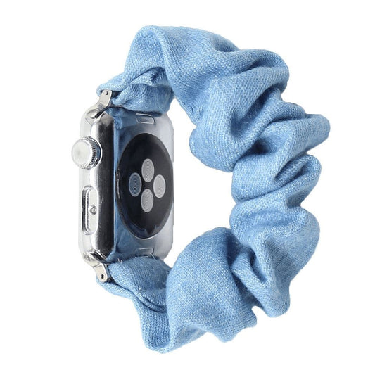 Color Cotton Stonewash Denim scunchie apple watch bands 38mm or 40mm 